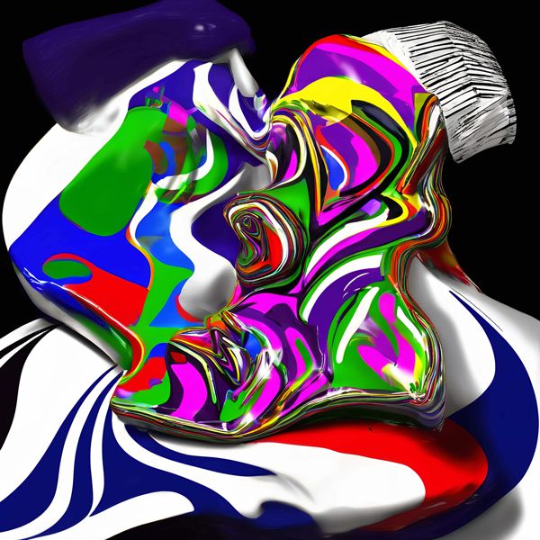 AIアートポスター カナブストラクド「ピカソッド・非クレー的超現実」 Kanabstracd オリジナルアート作品 アートポスター アートプリント 壁掛けアート ウォールアート インテリア デジタルアート 現代アート