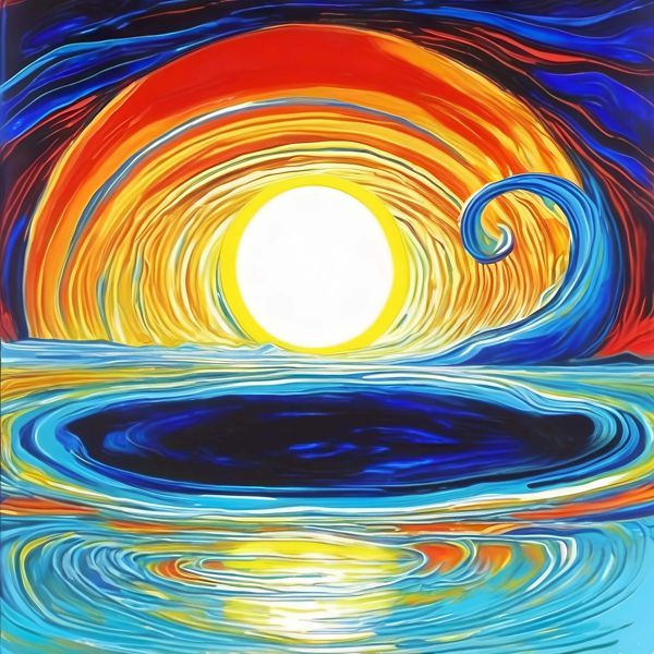 AIアートポスター カナブストラクド「H.A.クリント的矢なき超現実」 Kanabstracd オリジナルアート作品..