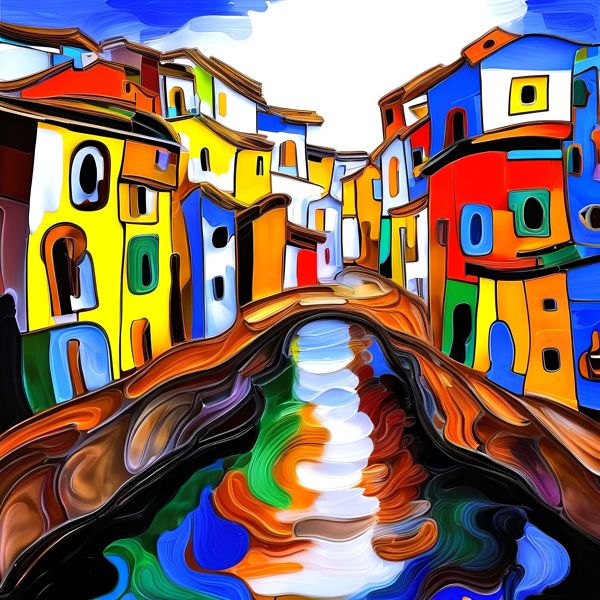 AIアートポスター カナブストラクド「ピカススビア的三角形なき…」 Kanabstracd オリジナルアート作品 ..