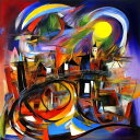 AIアートポスター 水玉模様に影響されないカナブストラクドによる … オリジナルアート作品 アートポスター アートプリント インテリア
