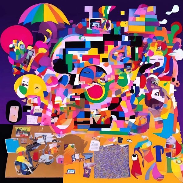 AIアートポスター カナブストラクド「ピカソ的有刺なき不条理主義」 Kanabstracd オリジナルアート作品 アートポスター アートプリント 壁掛けアート ウォールアート インテリア デジタルアート 現代アート