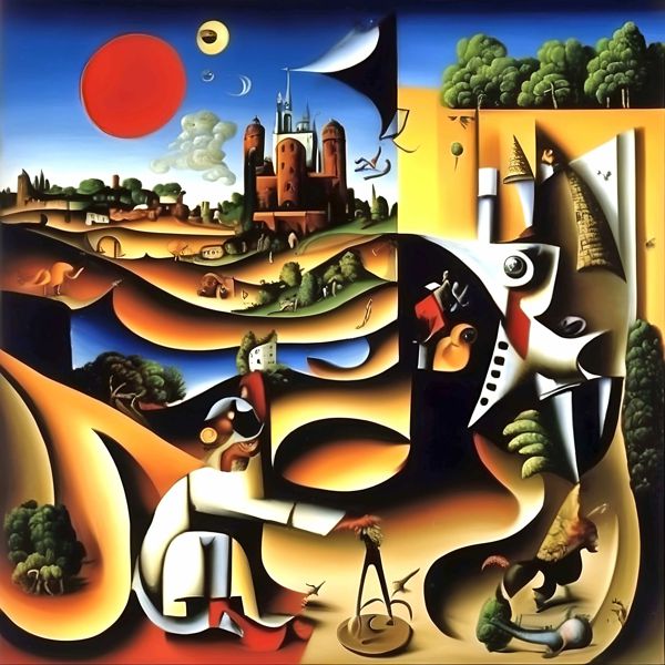 AIアートポスター カナブストラクド「Surrealisや網なきルネサンスと超現実」 Kanabstracd オリジナル..