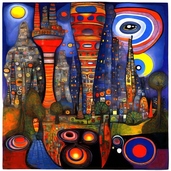 AIアートポスター 家々に影響されないフンデルトヴァッサーに学んだ… オリジナルアート作品 アートポス..