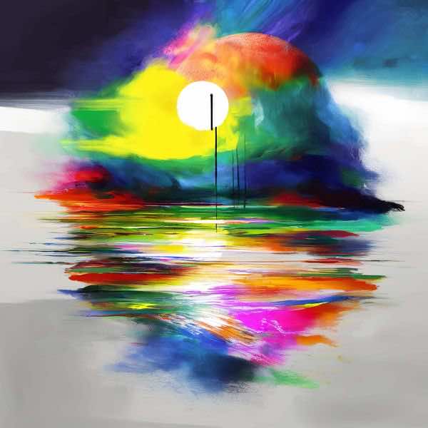 最初の商品画像がポスターの全体図です．2 番めの商品画像として中央部分の拡大図をのせています． 【GPT5/4o による解説】 (正確でない場合がありますので，ご注意ください.) この絵は，鮮やかな色彩と大胆な筆致が特徴的で，印象派や抽象表...