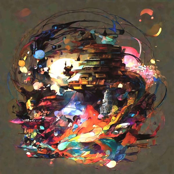 AIアートポスター チキンに影響されないカナブストラクドによる … オリジナルアート作品 アートポスター アートプリント インテリア