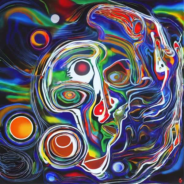 AIアートポスター カナブストラクド「クリムト的弓なき±超現実」 Kanabstracd オリジナルアート作品 ア..