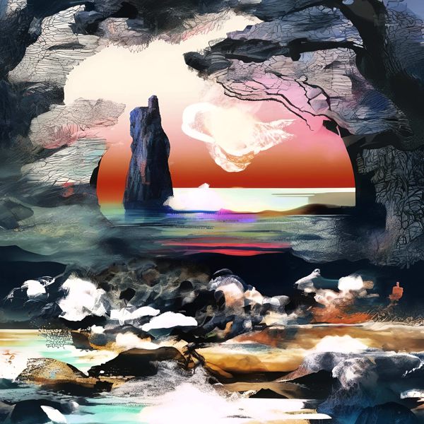 AIアートポスター カナブストラクド「北斎的矢なき±超現実」 Kanabstracd オリジナルアート作品 アート..