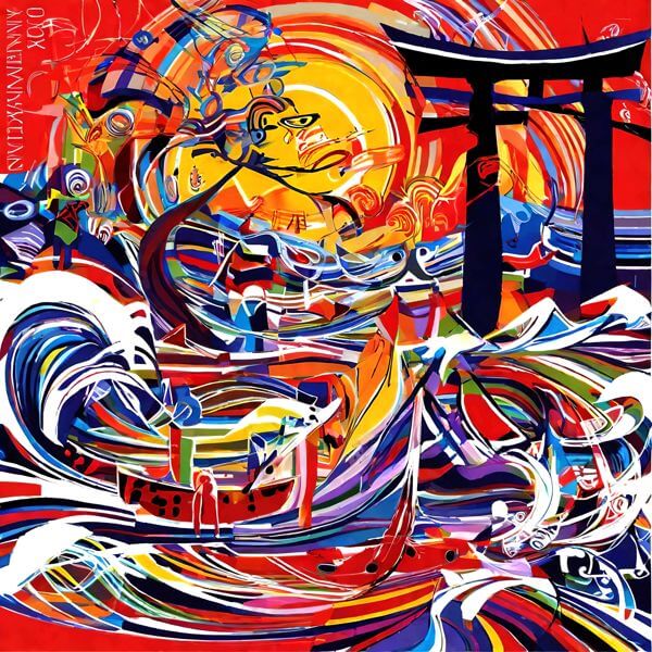 AIアートポスター カナブストラクド「広重的…」 Kanabstracd オリジナルアート作品 アートポスター ア..