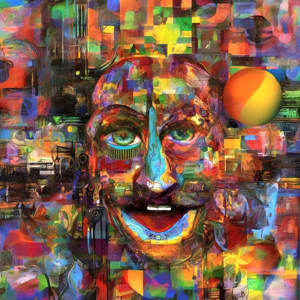 AIアートポスター カナブストラクド「アルチンボルド的弓なき±超現実」 Kanabstracd オリジナルアート..