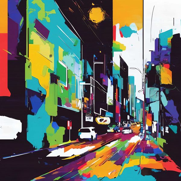 AIアートポスター 結び目の影響を排したカナブストラクドと否認されたゲルハルト・リヒターの共作風… オリジナルアート作品 アートポスター アートプリント インテリア