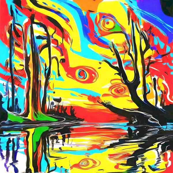 AIアートポスター カナブストラクド「モネ的網なき超現実」 Kanabstracd オリジナルアート作品 アート..