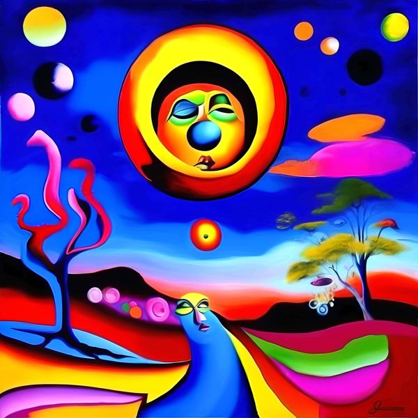 AIアートポスター カナブストラクド「ドロネイ的有刺なき超現実」 Kanabstracd オリジナルアート作品 ..