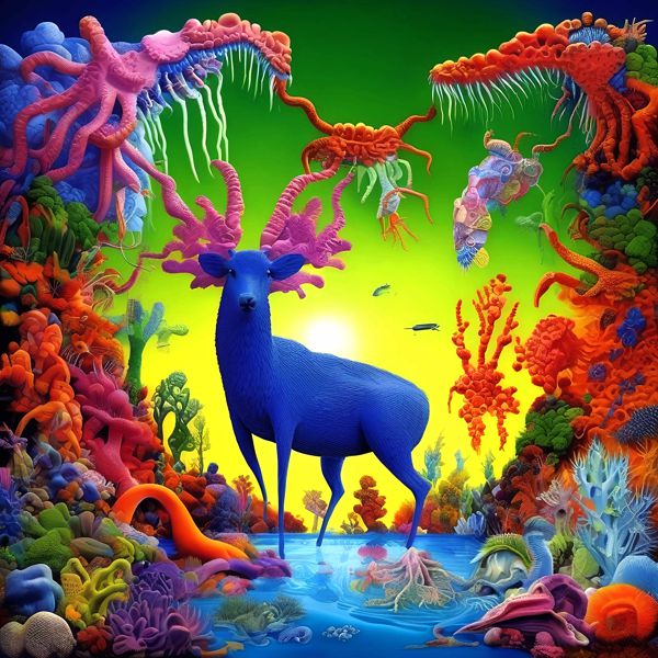 AIアートポスター カナブストラクド「円なきバイオーガニズム」 Kanabstracd オリジナルアート作品 アートポスター アートプリント 壁掛けアート ウォールアート インテリア デジタルアート 現代アート