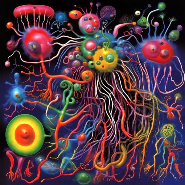 AIアートポスター カナブストラクド「生命体」 Kanabstracd オリジナルアート作品 アートポスター アートプリント 壁掛けアート ウォールアート インテリア デジタルアート 現代アート