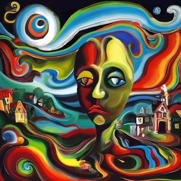 AIアートポスター カナブストラクド「キリコ的格子 (grid) なき超現実」 Kanabstracd オリジナルアート作品 アートポスター アートプリント 壁掛けアート ウォールアート インテリア デジタルアート 現代アート