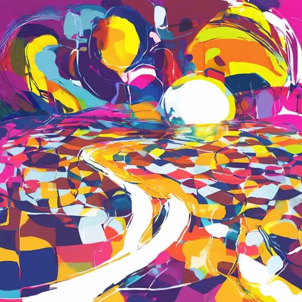 AIアートポスター カナブストラクド「ボッチョーニ的矢羽根なき±超現実」 Kanabstracd オリジナルアート作品 アートポスター アートプリント 壁掛けアート ウォールアート インテリア デジタルアート 現代アート