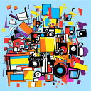AIアートポスター ヘビパターンに影響されないカナブストラクドによる … オリジナルアート作品 アートポスター アートプリント インテリア