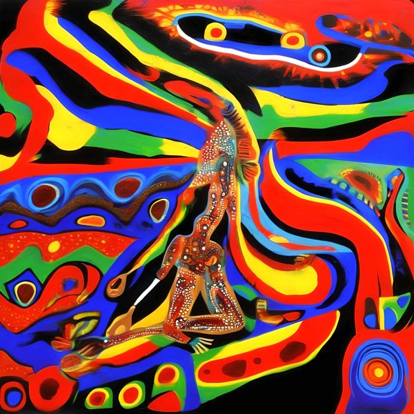 AIアートポスター カナブストラクド「アボリジニ的超現実」 Kanabstracd オリジナルアート作品 アート..