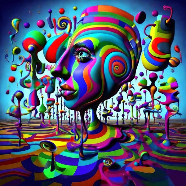 AIアートポスター カナブストラクド「非渓斎英泉的超現実」 Kanabstracd オリジナルアート作品 アート..