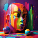 AIアートポスター 河鍋暁斎に影響されない否認されたカナによる … オリジナルアート作品 アートポスター アートプリント インテリア