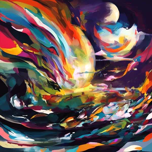 AIアートポスター カナブストラクド「Kob 的結び目なき±超現実」 Kanabstracd オリジナルアート作品 ア..