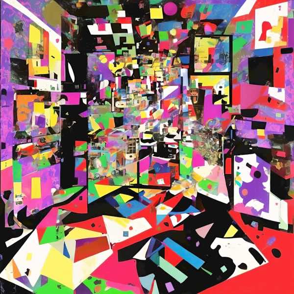 AIアートポスター カナブストラクド「ポロック的結び目なき超現実」 Kanabstracd オリジナルアート作品..