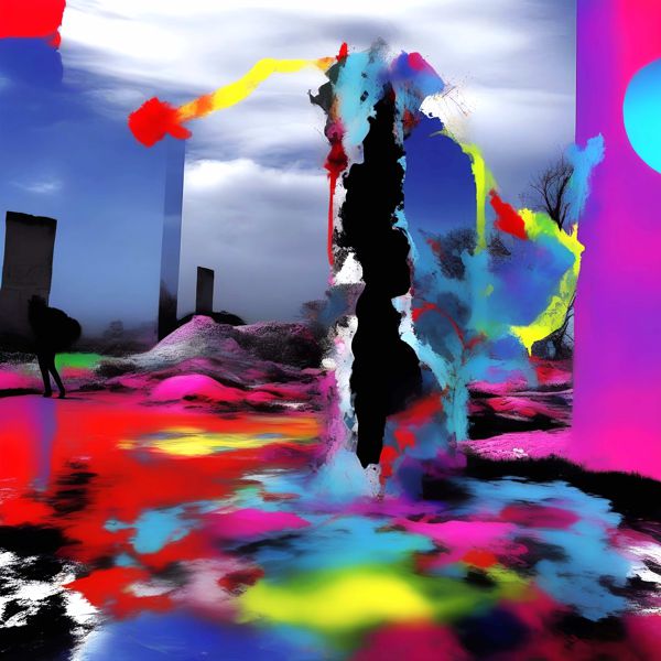 AIアートポスター カナブストラクド「セヴェリーニーニ的木目なき超現実」 Kanabstracd オリジナルアート作品 アートポスター アートプリント 壁掛けアート ウォールアート インテリア デジタルアート 現代アート