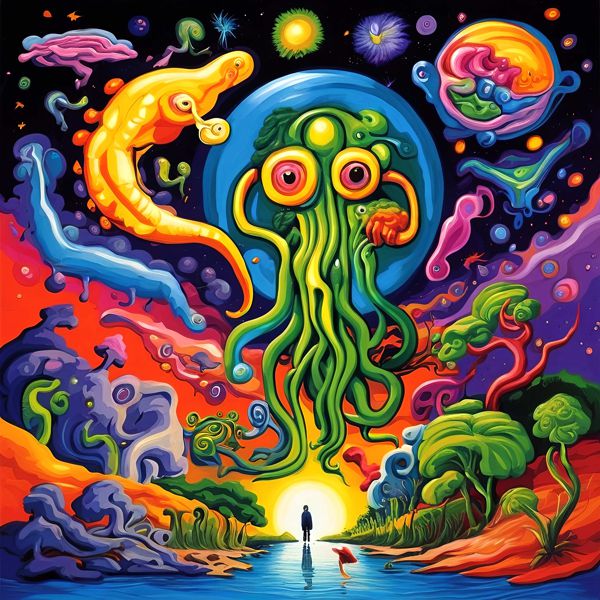 AIアートポスター カナブストラクド「網なきバイオーガニズム」 Kanabstracd オリジナルアート作品 アートポスター アートプリント 壁掛けアート ウォールアート インテリア デジタルアート 現代アート