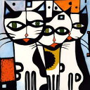 猫アート 近代絵画風 AIアート ポスター アルベール グレーズ風の「猫」 ねこアート キャットアート にゃんこアート ネコアート キャット アート ねこの絵 猫の絵 ネコの絵 近代絵画風アート Albert-Léon Gleizes