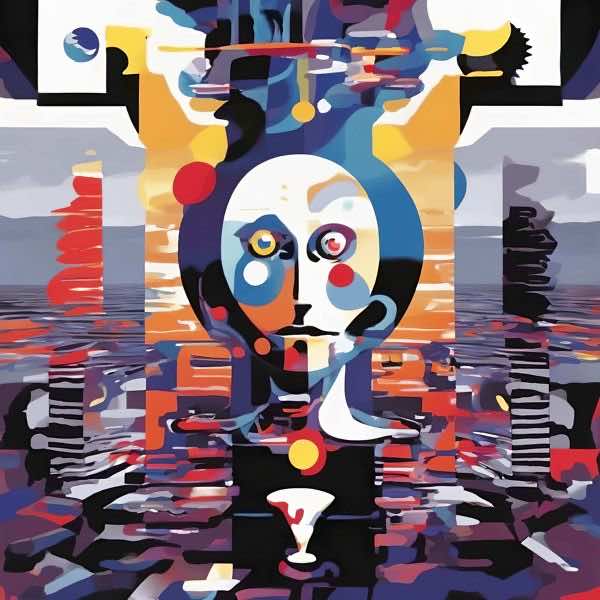 AIアートポスター カナブストラクド「クリムト的弓なき超現実」 Kanabstracd オリジナルアート作品 ア..