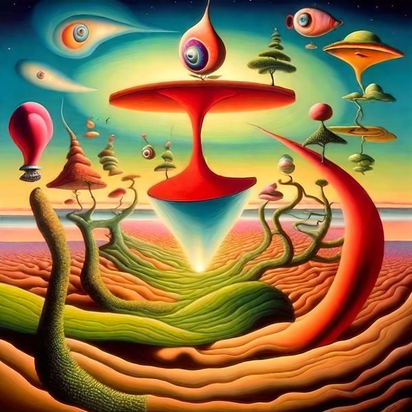 AIアートポスター モノクロームとダビンチに影響されないシュールリアリズム風… オリジナルアート作品 ..