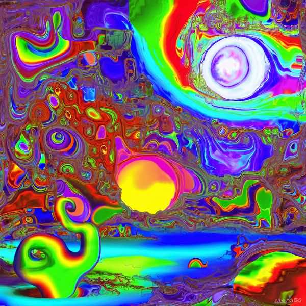 AIアートポスター カナブストラクド「矢なき±超現実と±ファンタジー」 Kanabstracd オリジナルアート作..