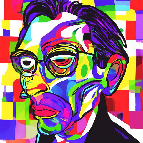 AIアートポスター カナブストラクド「ベーコン的矢なき…」 Kanabstracd オリジナルアート作品 アートポ..