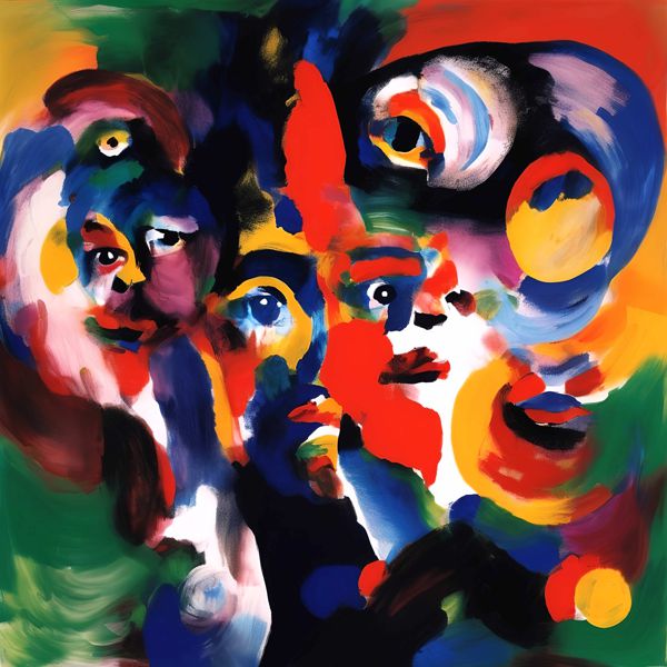 AIアートポスター カナブストラクド「ドローネー的市松模様なき不条理主義」 Kanabstracd オリジナルア..