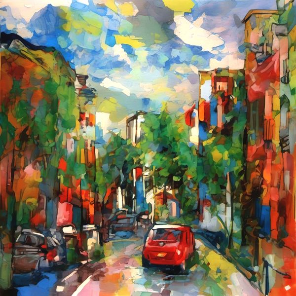 AIアートポスター カナブストラクドとポール・セザンヌとによる … オリジナルアート作品 アートポスター アートプリント インテリア