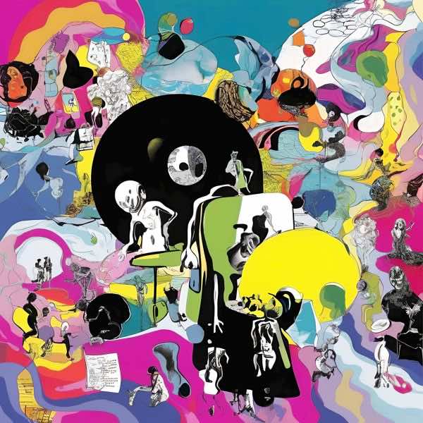 AIアートポスター カナブストラクド「ローランサン的矢羽根なき超現実」 Kanabstracd オリジナルアート..