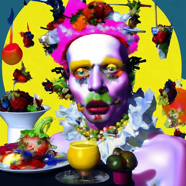 AIアートポスター カナブストラクド「アルチンボルド的木目なき不条理リアリズム」 Kanabstracd オリジナルアート作品 アートポスター アートプリント 壁掛けアート ウォールアート インテリア デジタルアート 現代アート