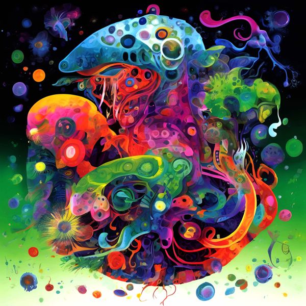 AIアートポスター カナブストラクド「有刺なきバイオーガニズム」 Kanabstracd オリジナルアート作品 アートポスター アートプリント 壁掛けアート ウ...