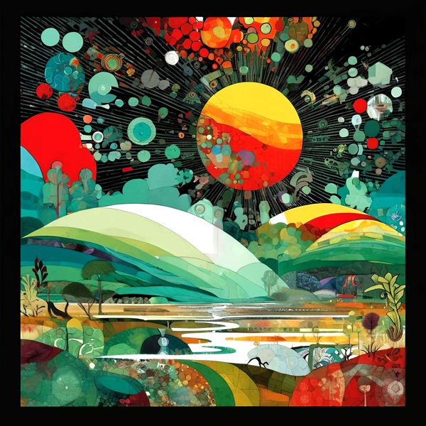 AIアートポスター カナブストラクド「パイカッソン的pretzelsなき免疫」 Kanabstracd オリジナルアート..