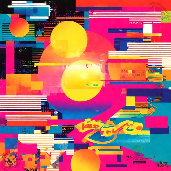 絵画風 AIアート ポスター グレー_表現主義の影響を排したカナブストラクドによる 「無題」