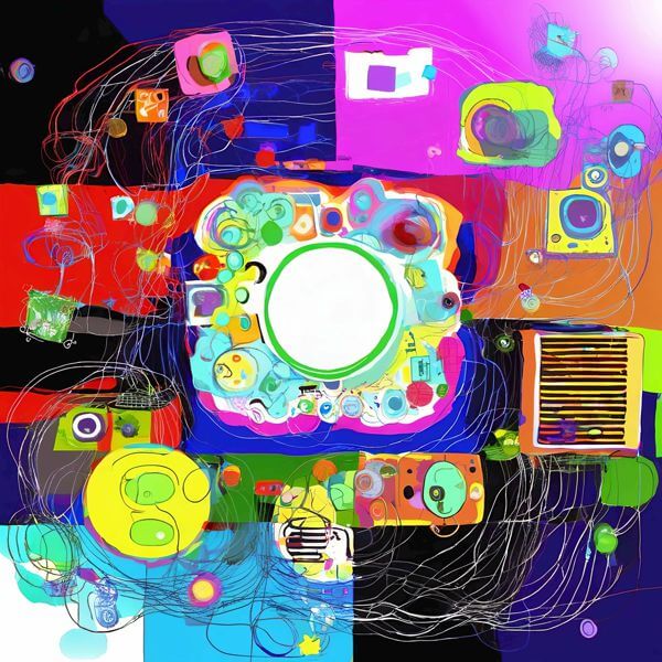 AIアートポスター カナブストラクド「カンディンスキー的矢羽根なき…」 Kanabstracd オリジナルアート作品 アートポスター アートプリント 壁掛けアート ウォールアート インテリア デジタルアート 現代アート