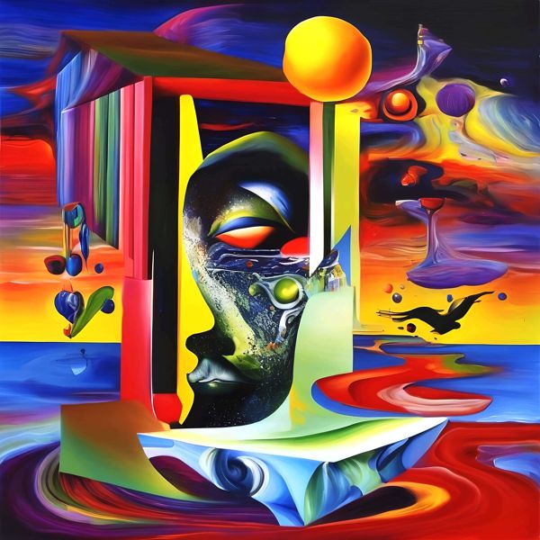 AIアートポスター カナブストラクド「ドロネイ的有刺なき超現実」 Kanabstracd オリジナルアート作品 アートポスター アートプリント 壁掛けアート ウォールアート インテリア デジタルアート 現代アート