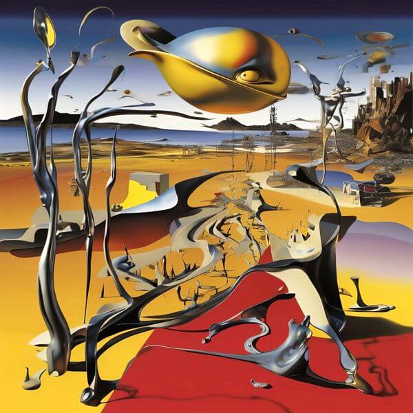 AIアートポスター カナブストラクド「3 次元ダリによる・ダリによる的弓なき…」 Kanabstracd オリジナ..