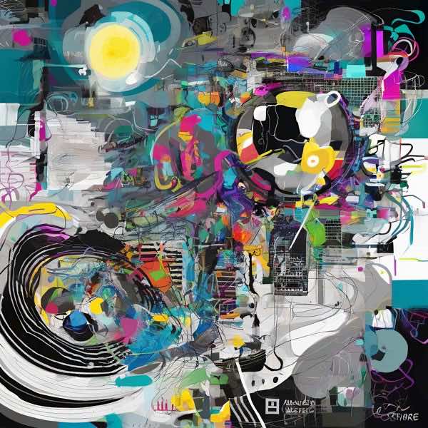 AIアートポスター カナブストラクド「Afklinton 的弓なき±超現実」 Kanabstracd オリジナルアート作品 ..