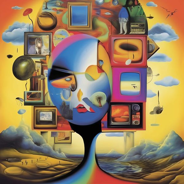 AIアートポスター シュールリアルに影響され市松模様の影響を排したカナブストラクドとフィルモス・フサールとの共作風… オリジナルアート作品 アートポスター アートプリント インテリア