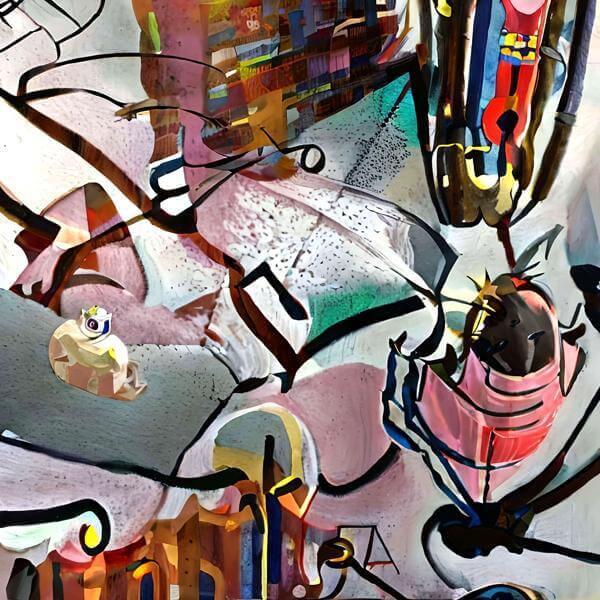 AIアートポスター 否認されたミロ風 「不安の否認」 オリジナルアート作品 アートポスター アートプリント インテリア