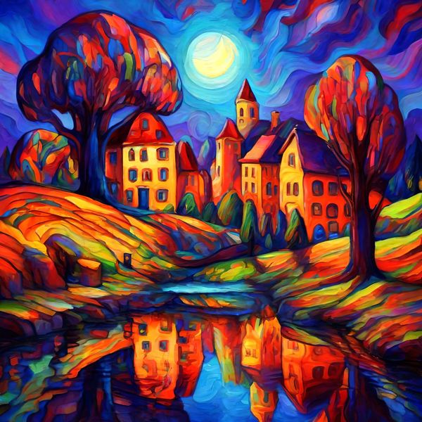 AIアートポスター マチスに影響されないフォービズム風… オリジナルアート作品 アートポスター アート..