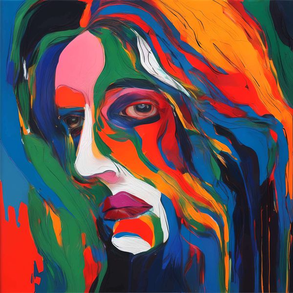 AIアートポスター カナブストラクド「ピカスビア・ Angst 的市松模様なき…」 Kanabstracd オリジナルアート作品 アートポスター アートプリント 壁掛けアート ウォールアート インテリア デジタルアート 現代アート