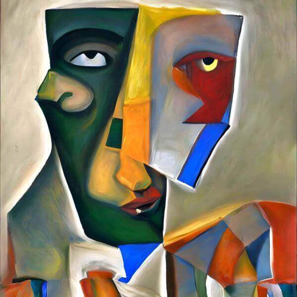 絵画風 AIアート ポスター キュビスム風 「無題」