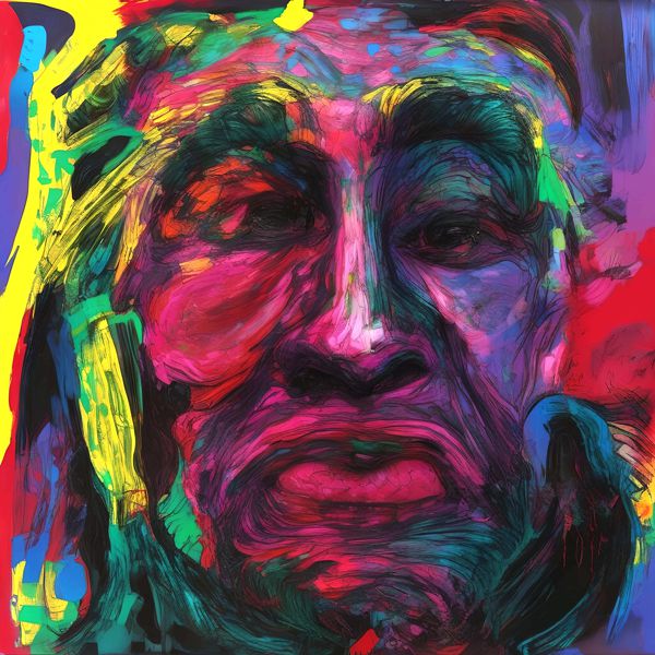 AIアートポスター カナブストラクド「ベーコン的矢なき…」 Kanabstracd オリジナルアート作品 アートポ..